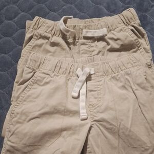 2 Pairs Of Cat & Jack Kids Beige Elastic Waist Khaki Pants